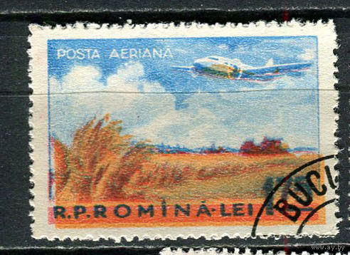 Румыния - 1956 - Авиация 1,75L - [Mi.1628] - 1 марка. Гашеная.  (Лот 71FL)-T25P20