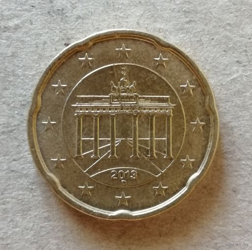 Германия 20 евроцентов 2013 г. Отметка мд: "D" - Мюнхен, KM# 255