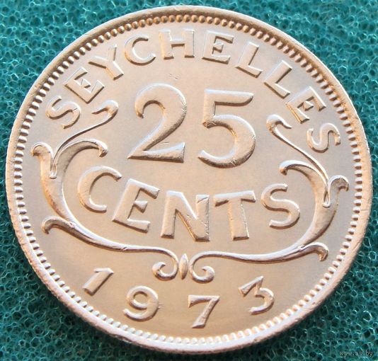Сейшельские острова. 25 центов 1973 год  KM#11  Тираж: 100.000 шт