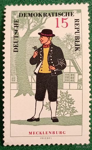 ГДР 1966. Народные костюмы. Костюмы региона Мекленбург