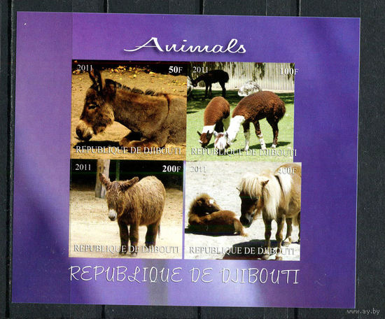 Джибути - 2011 - Фауна - 1 блок. MNH.  (Лот 34Jp)-T4P6