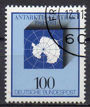 20-летие договора об Антарктиде ФРГ 1981 год серия из 1 марки