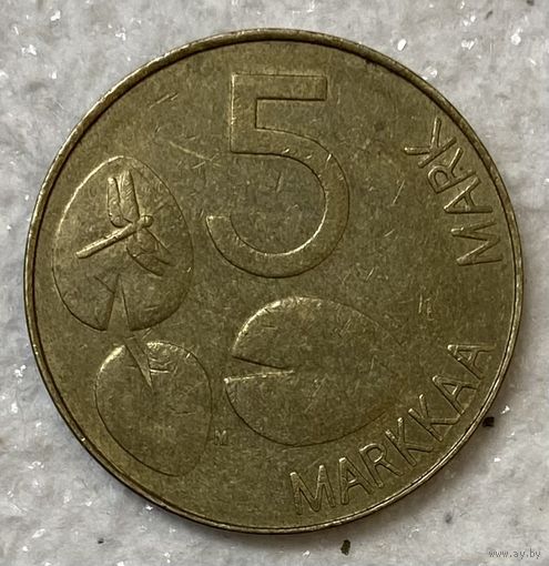 Монета. Финляндия 5 марок. Тюлень 1993 год. С рубля без МЦ.