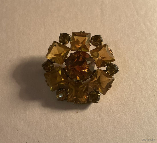 Брошь под Цитрин Чехия 30-40-е