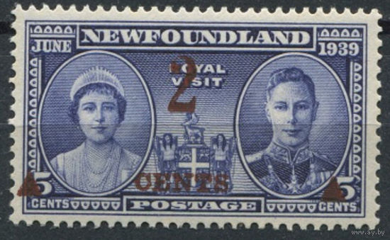 1939 Ньюфаундленд ** Королевский визит Георг VI, надпечатка (SG 273)