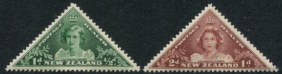 Новая Зеландия 1943 ** Принцессы Маргарет и Елизавета, серия 2 треугольные марки