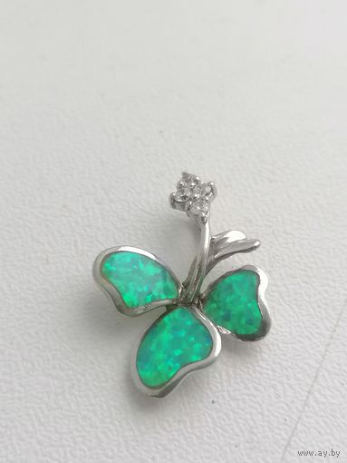 Кулон серебро 925 пр с опалами, торги с Рубля