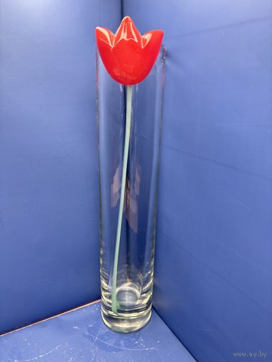 Ваза декоративная Maк  тюльпан стекло Неман