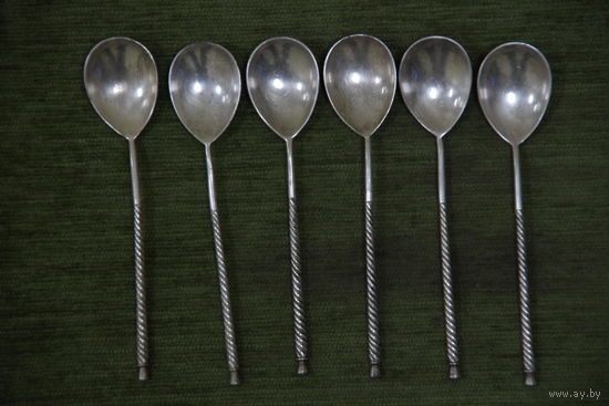 Ложки мельхиоровые ,чайные  6 шт  ( 13 см )
