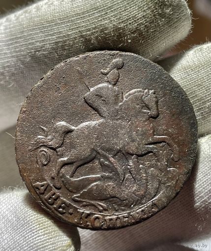 2 копейки 1758 года без МЦ.Кладовая.Состояние!