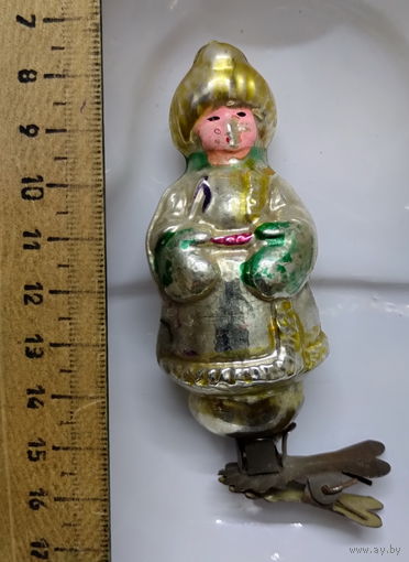 Советская ёлочная игрушка "Мужичок с ноготок прищепка