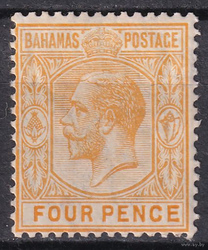 106.BrKCI. Великобритания. Колонии. Багамские острова. Стандарт. Георг V. 1912 г. 4P. Mi.#39.
