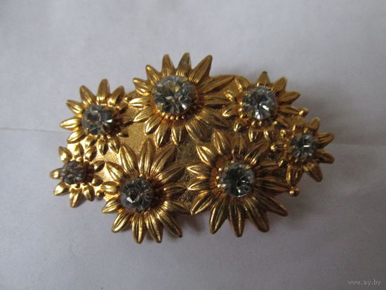 БРОШЬ ВИНТАЖНАЯ ПОДСОЛНУХИ.