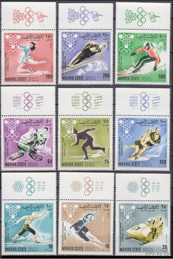 1967 Аден штат Махра 39–47+Tab Олимпийские игры 1968 г. в Гренобле 7,50 евро