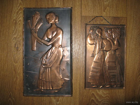 2 панно чеканка СССР