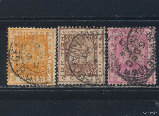 GB Колонии Гвиана Британская 1882 Фрегат Сандбах Стандарт #61,63,64