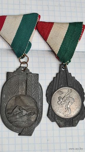 Лот две спорт медаль плавание 1960 года