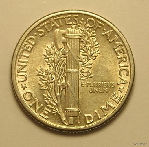 США, 1 Дайм 1943 Серебро AUNC