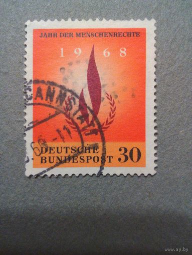 ФРГ. Год прав человека. 1968г. гашеная