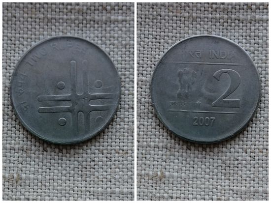 Индия 2 рупии 2007 Крест Калькутта