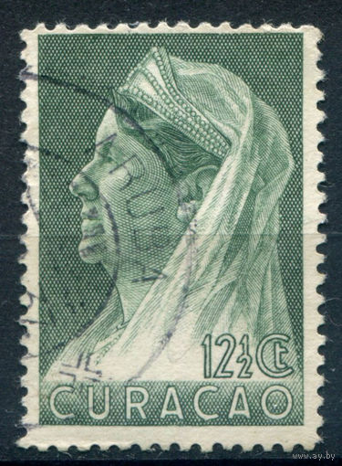 Нидерландские колонии - Кюрасао - 1936/39г. - королева Вильгельмина, печать Аруба, 12 1/2 с - 1 марка - гашёная [Mi 150]. #3-WB-89-A-1