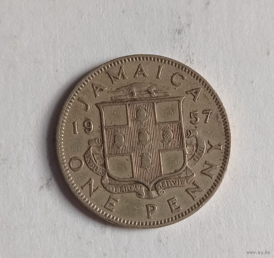 Ямайка 1 пенни 1957 год королева Елизавета II колония Британии