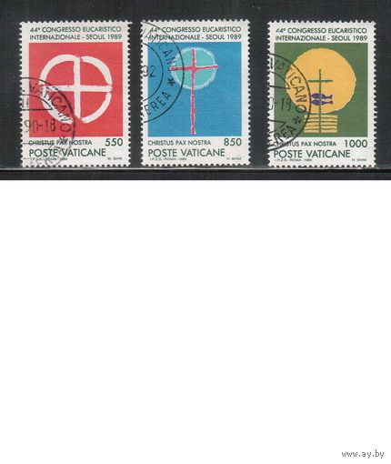 Ватикан-1989,(Мих.984-986)  гаш. , Религия, Конгресс