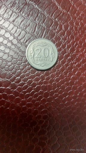 Монета 20 грошей 1990г. Польша. Неплохая!