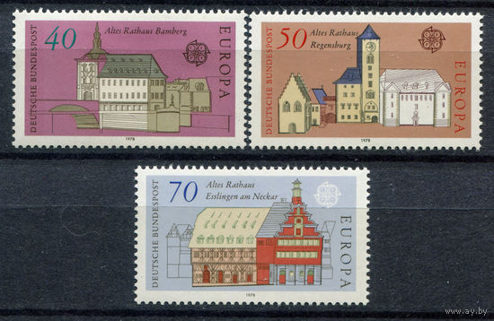 Германия (ФРГ) - 1978г. - Европа. Архитектура - полная серия, MNH, одна марка с отпечатком [Mi 969-971] - 3 марки