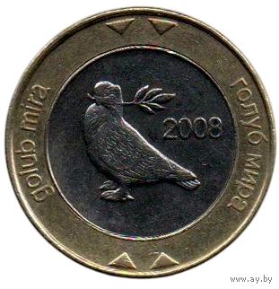БОСНИЯ И ГЕРЦЕГОВИНА. 2 КОНВЕРТИРУЕМЫХ МАРКИ 2008. ГОЛУБЬ.