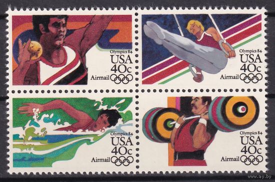 21.Us. США. Летние Олимпийские Игры в Лос-Анджелесе. 1983 г. Кварт. Mi.##1622-1625. MNH.