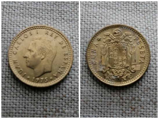 Испания 1 песета 1975 [77 внутри звезды]