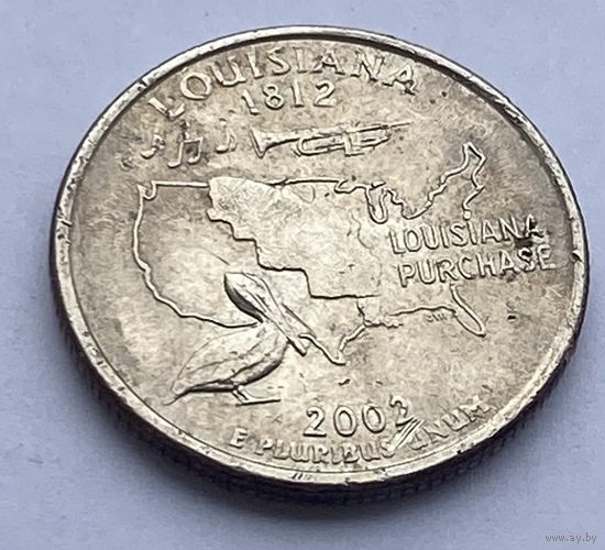 25 центов 2002 г. Луизиана, США