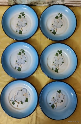 Тарелка эмалированная эпохи СССР. Клеймо Ленинабад, завод эмалированной посуды, 1976-1986 гг.