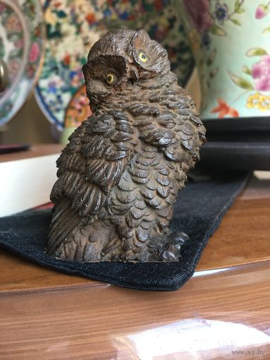 Старая сова, чугун, супер детализация, редкость
