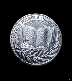 Серебряная школьная медаль РФ За особые успехи в учении 2 степени