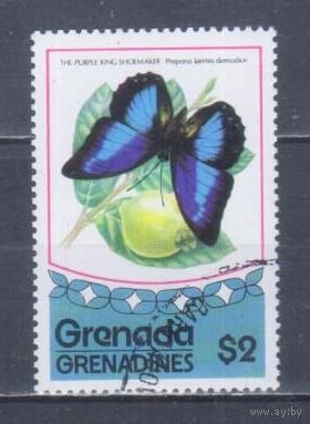 [2338] Гренада-Гренадины 1975. Фауна.Бабочка. Концовка серии.Гашеная марка.