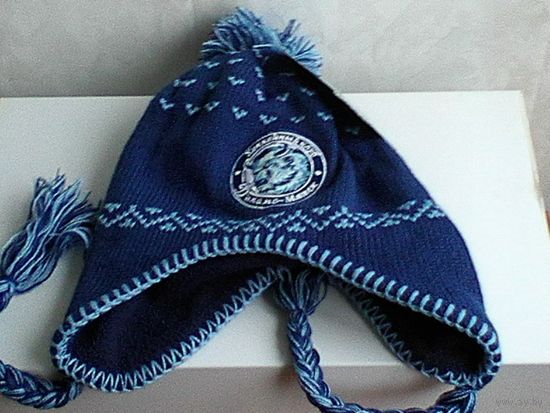 Шапка Вязаная "Скандинавка" с Логотипом - "Хоккейный Клуб "Динамо" Минск" - Размер 56-58.