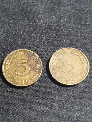 Германия 5 пфеннигов 1990 G A
