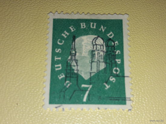 Германия ФРГ 1959 Стандарт. Теодор Хойс. Красивое гашение