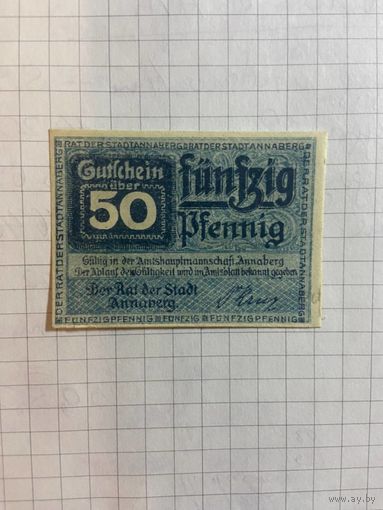 50 пфеннингов (нотгельды) г. Германия.