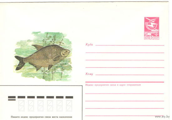 Конверт СССР, Лещ, 1985 г