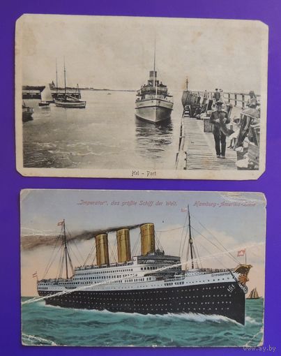 Открытки "Карабль "Император", 1914 г., "Гель-Порт", 1925 г.