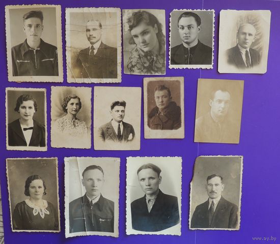 Фото на документы, Зап. Бел., Польша, 6*4 см и др., 14 шт., 1920-1950-е гг.