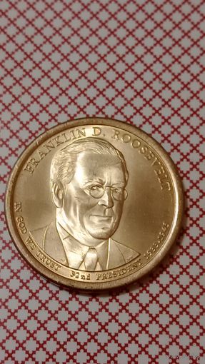 США 1 доллар 2014 Р 32 президент Рузвельт