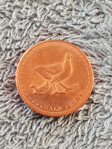 2. Распродажа. Тристан да Кунья (остров Гоф) 1/2 пенни 2009 г. Редкая! UNC!