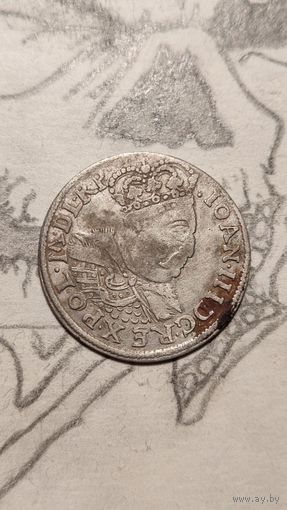 6 грошей 1684 с короной редкий