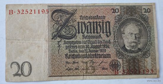 1924 год Германия 20 марок