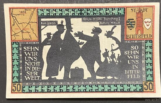 Нотгельд 50 пфеннигов 1921 год. Биттерфельд,. Веймарская республика