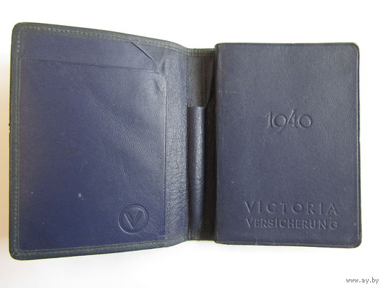 С рубля. Состояние! Блокнот "Victoria Versicherung". Записная книжка. Золотой обрез. Вторая мировая война. Германия. Вермахт. Оригинал. 1940 г.